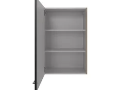 Flex-Well Exclusiv Küchen-Oberschrank Capri 60x 89cm Schwarz Matt-Endgrain Oak