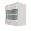 Flex-Well Exclusiv Küchen-Oberschrank Lund 50x55cm-Lichtgrau glänzend-Milchglas