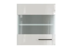 Flex-Well Exclusiv Küchen-Oberschrank Lund 50x55cm-Lichtgrau glänzend-Milchglas