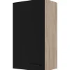 Flex-Well Exclusiv Küchen-Oberschrank Capri 50x 89cm Schwarz Matt-Endgrain Oak