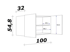 Flex-Well Exclusiv Küchen-Oberschrank Cara 100 x 55cm Artisan Eiche Nachbildung