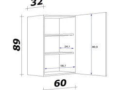 Flex-Well Exclusiv Küchen-Oberschrank Cara 60x 89cm Artisan Eiche Nachbildung