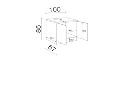 Flex-Well Exclusiv Küchen-Spülenschrank Lund 100cm Lichtgrau glänzend-Rauchgrau