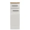 Flex-Well Exclusiv Küchen-Unterschrank Lund 30 cm Lichtgrau glänzend-Rauchgrau
