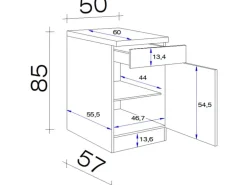 Flex-Well Exclusiv Küchen-Unterschrank Cara 50cm Schilfgrün matt - Artisan Eiche