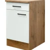 Flex-Well Exclusiv Küchen-Unterschrank Vintea 50 cm Magnolie matt - Lancelot Oak