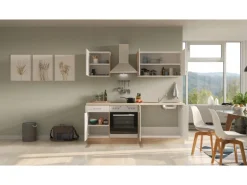 Flex-Well Exclusiv Küchenzeile Orlando 210 cm Kaschmir Glanz - Sonoma Eiche