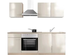 Flex-Well Exclusiv Küchenzeile Orlando 210 cm Kaschmir Glanz - Sonoma Eiche