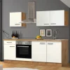 Flex-Well Exclusiv Küchenzeile Vintea 210 cm Magnolia - Lancelot Oak