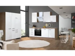 Flex-Well Exclusiv Küchenzeile Valero 360 cm Hochglanz Weiß