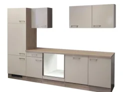 Flex-Well Exclusiv Küchenzeile Orlando 280 cm ohne E-Geräte Kaschmir Glanz
