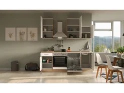 Flex-Well Exclusiv Küchenzeile Orlando 220 cm Kaschmir Glanz - Sonoma Eiche