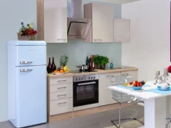 Flex-Well Exclusiv Küchenzeile Orlando 220 cm Kaschmir Glanz-Sonoma Eiche