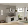 Flex-Well Exclusiv Küchenzeile 1706-002 Lund 220 cm Lichtgrau glänzend-Rauchgrau