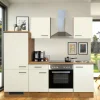 Flex-Well Exclusiv Küchenzeile Vintea 220 cm Magnolia matt-Lancelot Oak