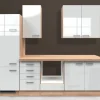 Flex-Well Exclusiv Küchenzeile Valero 270 cm ohne E-Geräte Hochglanz Weiß