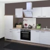 Flex-Well Exclusiv Küchenzeile Valero 270 cm Hochglanz Weiß-Sonoma Eiche