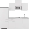 Flex-Well Exclusiv Küchenzeile Joelina 210 cm Weiß matt - Beton Grau