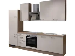 Flex-Well Exclusiv Küchenzeile Orlando 280 cm Kaschmir Glanz-Sonoma Eiche