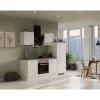 Flex-Well Exclusiv Küchenzeile Joelina 220 cm Weiß matt - Beton Grau