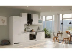 Flex-Well Exclusiv Küchenzeile Joelina 310 cm Weiß matt - Beton Grau