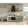 Flex-Well Exclusiv Küchenzeile Vintea 220 cm Magnolia matt - Lancelot Oak