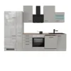 Flex-Well Exclusiv Küchenzeile Lund 310 cm Lichtgrau glänzend-Rauchgrau