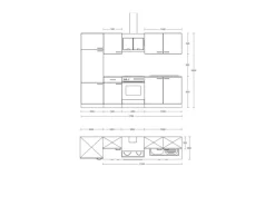 Flex-Well Exclusiv Küchenzeile Cara 270 cm Schilfgrün matt - Artisan Eiche