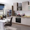Flex-Well Exclusiv Küchenzeile Orlando 280 cm Kaschmir Glanz-Sonoma Eiche