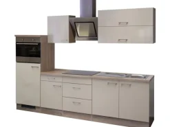 Flex-Well Exclusiv Küchenzeile Orlando 270 cm Kaschmir Glanz-Sonoma Eiche NB