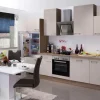 Flex-Well Exclusiv Küchenzeile Orlando 280 cm Kaschmir Glanz-Sonoma Eiche