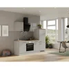 Flex-Well Exclusiv Küchenzeile 1706-005 Lund 220 cm Lichtgrau glänzend-Rauchgrau
