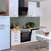 Flex-Well Exclusiv Küchenzeile Valero 220 cm Hochglanz Weiß-Sonoma Eiche