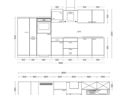 Flex-Well Exclusiv Küchenzeile Valero 360 cm Hochglanz Weiß - Sonoma Eiche