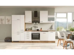 Flex-Well Exclusiv Küchenzeile Vintea 310 cm Magnolia matt - Lancelot Oak