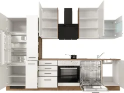 Flex-Well Exclusiv Küchenzeile Vintea 310 cm Magnolia matt - Lancelot Oak