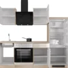 Flex-Well Exclusiv Küchenzeile Orlando 220 cm Kaschmir Glanz - Sonoma Eiche