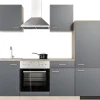 Flex-Well Exclusiv Küchenzeile Morena 220 cm Basaltgrau matt - San Remo Eiche
