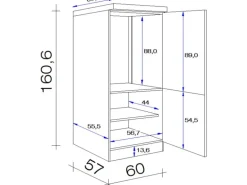 Flex-Well Exclusiv Kühlschrank-Einbauschrank Vintea mit Kühlschrank EEK: F