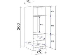 Flex-Well Exclusiv Kühlschrank-Einbauschrank Morena mit Kühlschrank EEK: E