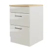 Flex-Well Exclusiv Kochstellenunterschrank Lund 60cm Lichtgrau glanz-Rauchgrau