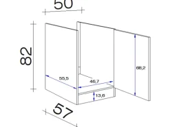 Flex-Well Exclusiv Spülenunterschrank Valero 50cm Hochglanz Weiß-Sonoma Eiche
