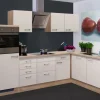 Flex-Well Exclusiv Winkelküche Orlando 280x170 cm Kaschmir Glanz-Sonoma Eiche