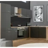 Flex-Well Exclusiv Winkelküche Morena 280x170 cm Basaltgrau matt-San Remo Eiche