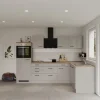 Flex-Well Exclusiv Winkelküche Lund 280 x 170 cm Lichtgrau glänzend-Rauchgrau