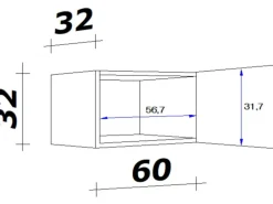 Flex-Well Küchen-Kurz-Oberschrank Lucca 60 cm