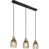 Globo Hängeleuchte Reid Schwarz/Holzfarben 55 x 10 cm 3-flammig