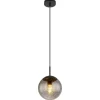 Globo Hängeleuchte Samos Schwarz/Rauchfarben Ø 20 cm