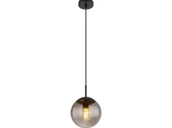 Globo Hängeleuchte Samos Schwarz/Rauchfarben Ø 20 cm