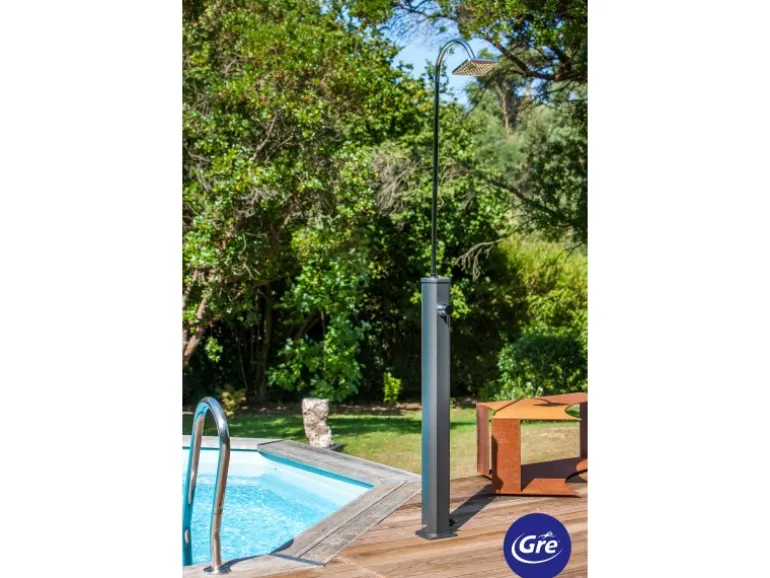 Gre Solardusche aus Aluminium 18 l Schwarz